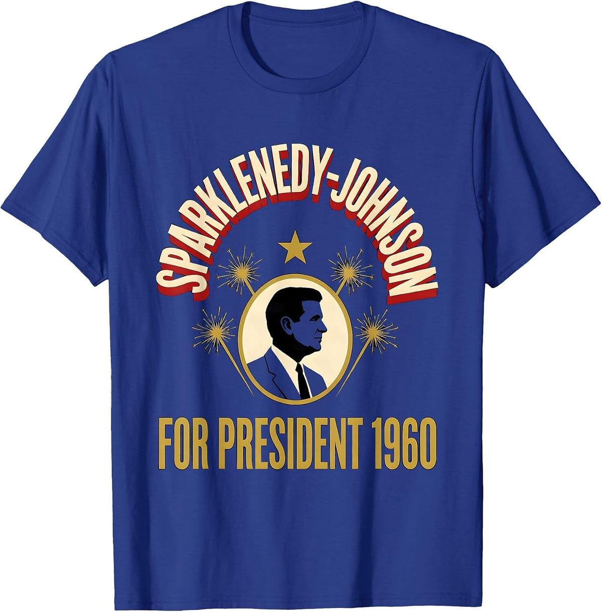 Men's Sparklenedy-Johnson For President 1960 Retro Political T-Shirt - Royal Blue