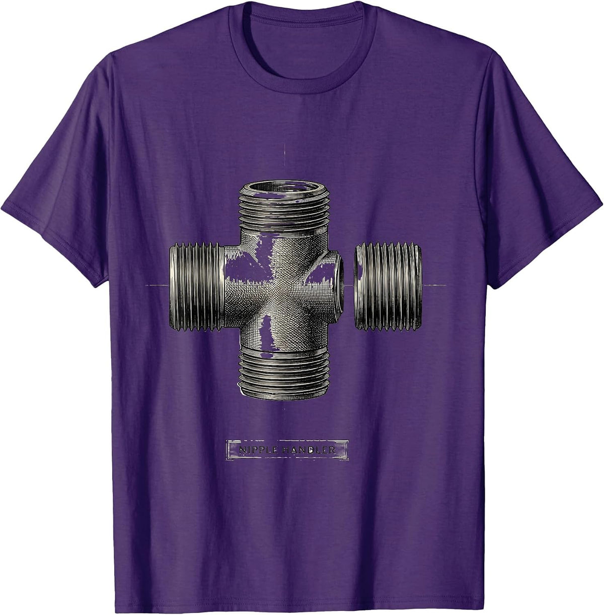 Nipple Handler Funny Plumber Pipefitter Occupational Humor T-Shirt - Purple