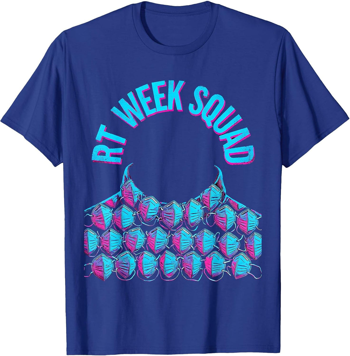 Men's RT Week Squad Risograph Respiratory Therapist RT Care Week T-Shirt - Royal Blue