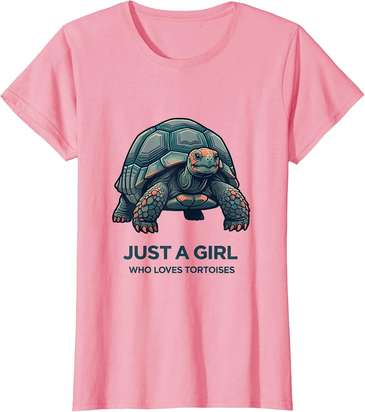 Women's Just A Girl Who Loves Tortoises Funny Reptile Lover Gift T-Shirt - Pink