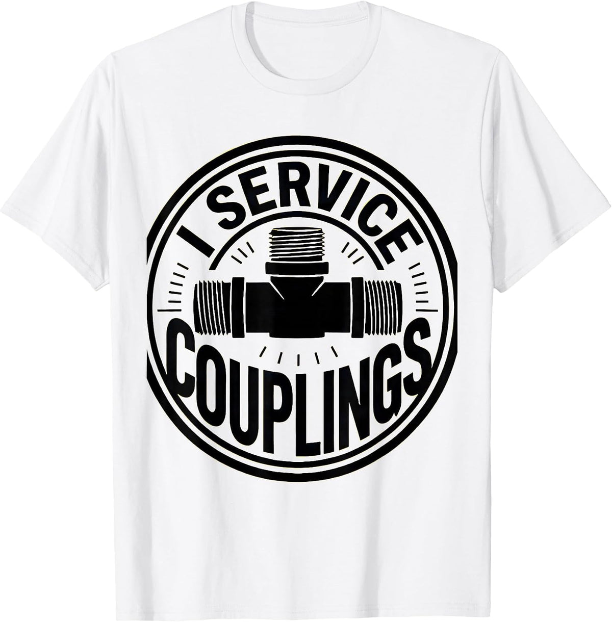 Men's I Service Couplings Funny Plumber Pipefitter Steamfitter T-Shirt - White