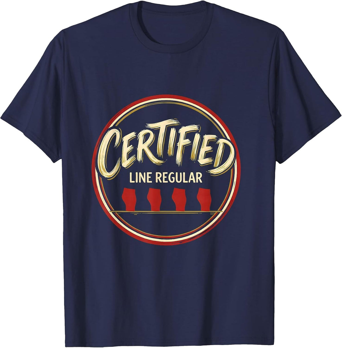 Men's Certified Line Regular Funny Dance Lover Line Dance Humor T-Shirt - Navy Blue
