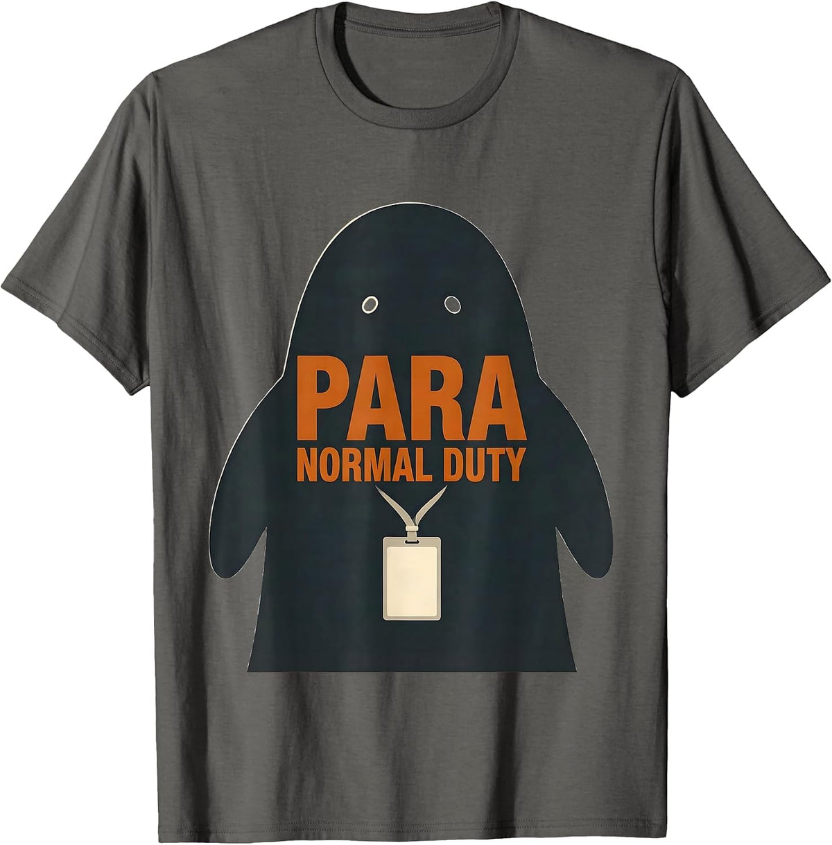 Men's Para Normal Duty Funny Ghost Paraprofessional Halloween T-Shirt - Asphalt Grey