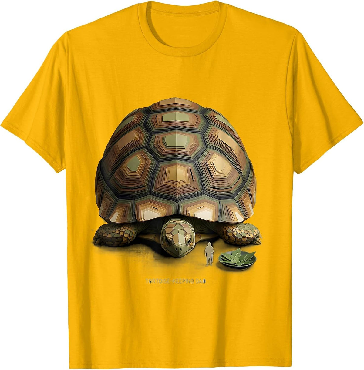 Tortoise-Keeping Dad Funny Pet Lover Gift for Dads T-Shirt - Golden Yellow