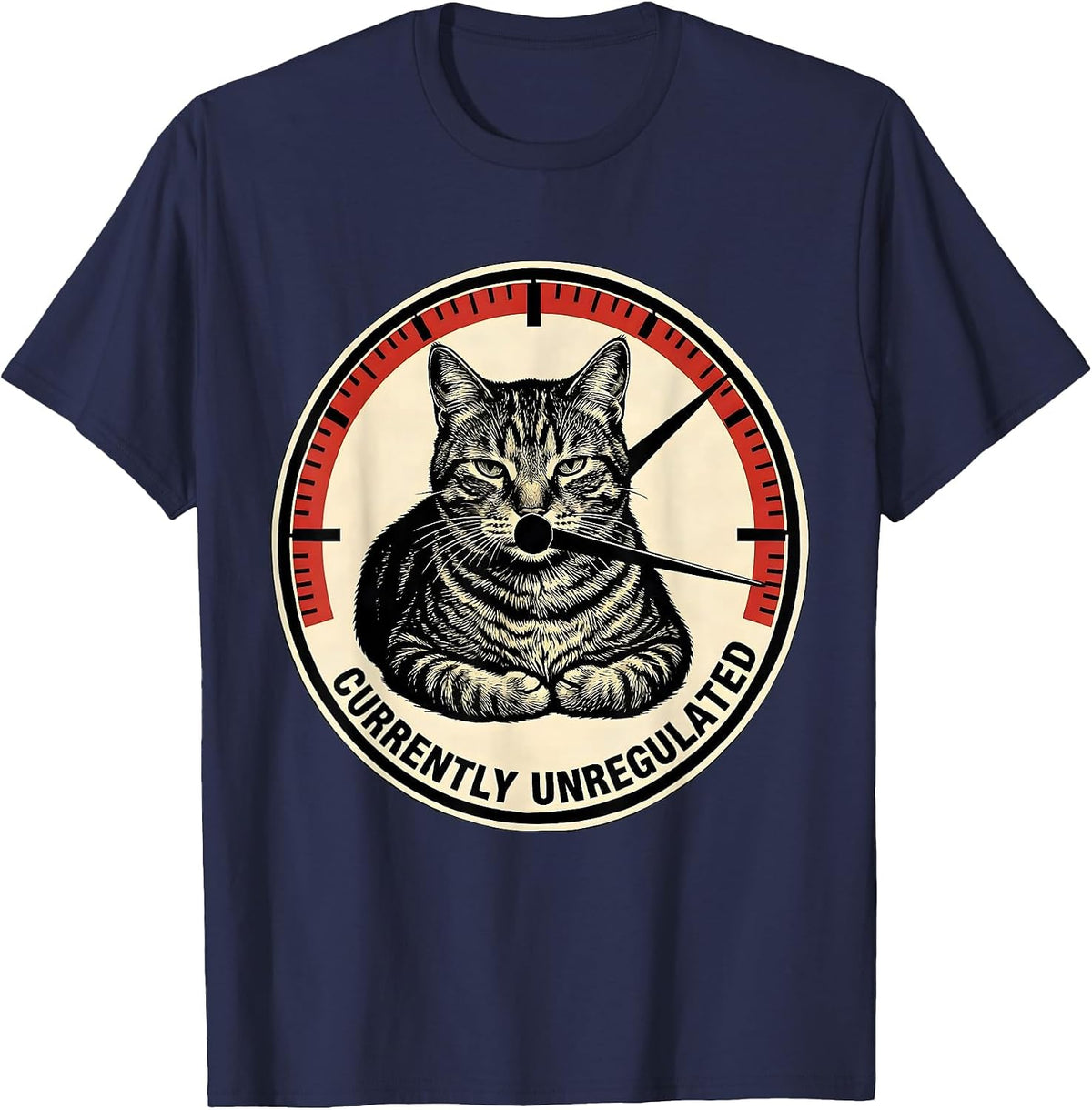 Currently Unregulated Funny Cat Meme Absurdist Internet T-Shirt - Navy Blue