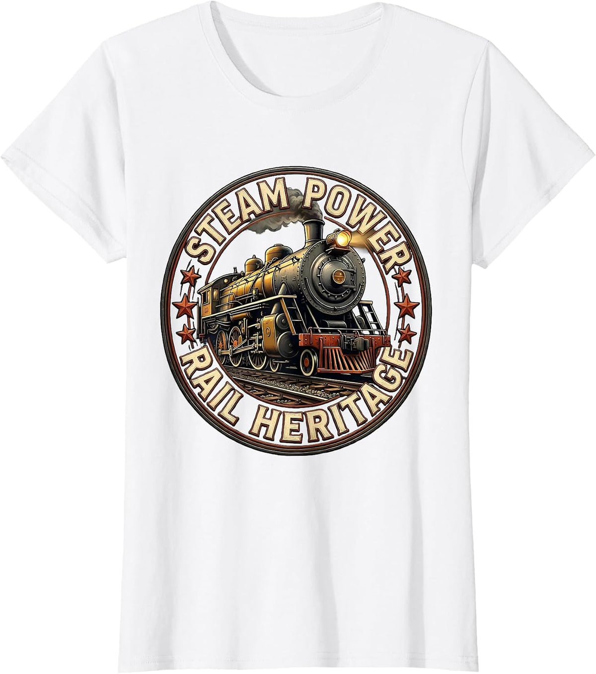 Steam Power Rail Heritage Big Boy 4014 Train Engineer T-Shirt - White