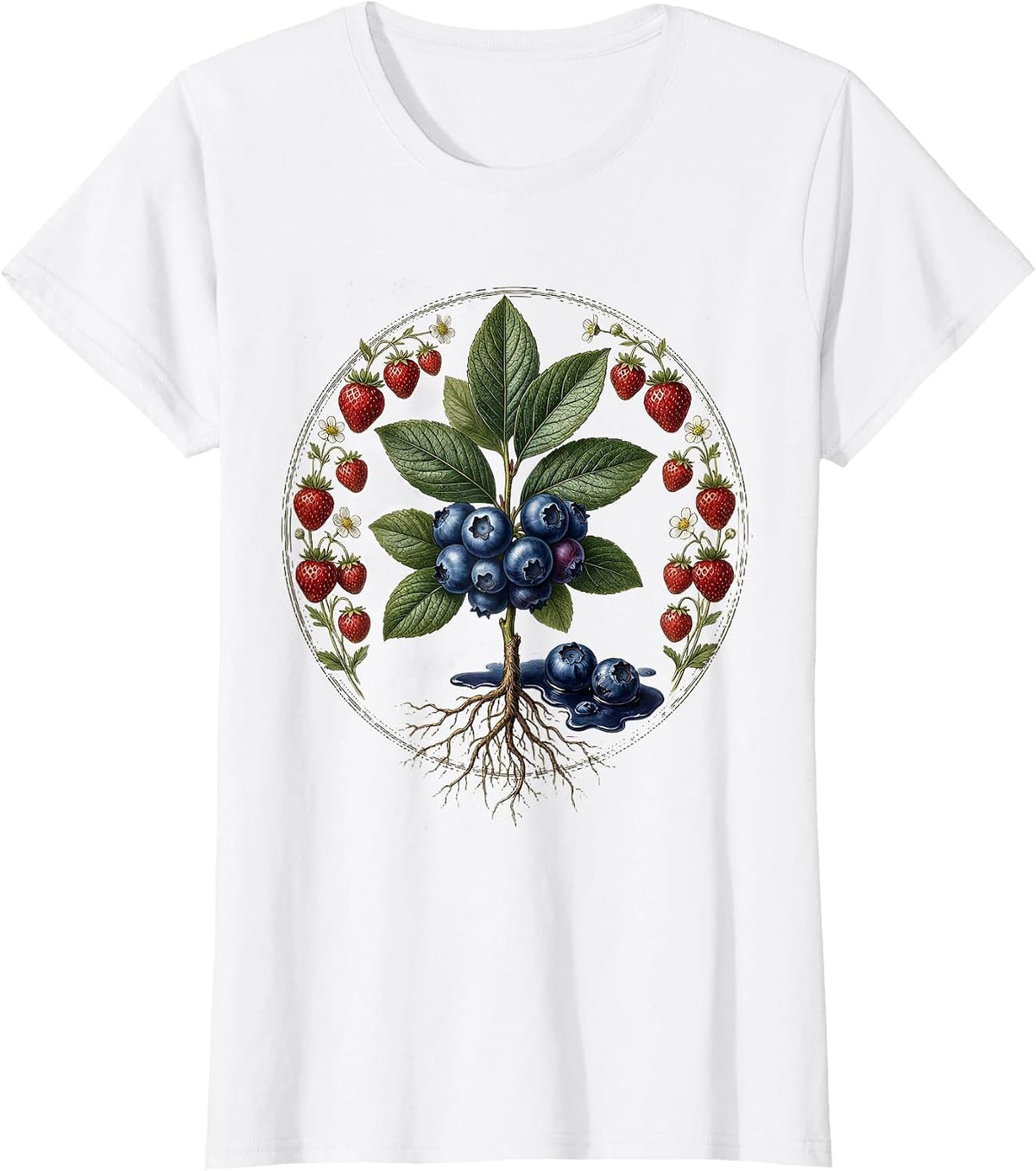 Patriotic Boxer Blueberry Stained Gloves Illustration T-Shirt - White