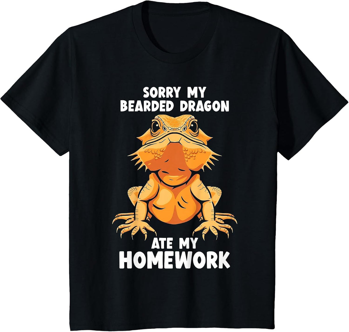 Sorry My Bearded Dragon Ate My Homework Funny Reptile Lover T-Shirt - Black