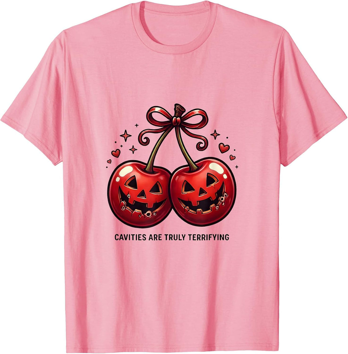 Men's Cavities Are Truly Terrifying Dental Halloween T-Shirt - Pink
