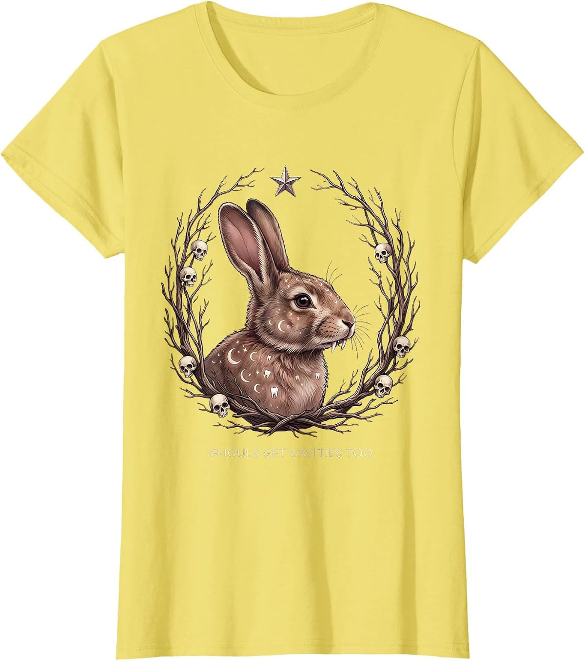 Ghouls Get Cavities Too Dental Halloween Design T-Shirt - Lemon Yellow