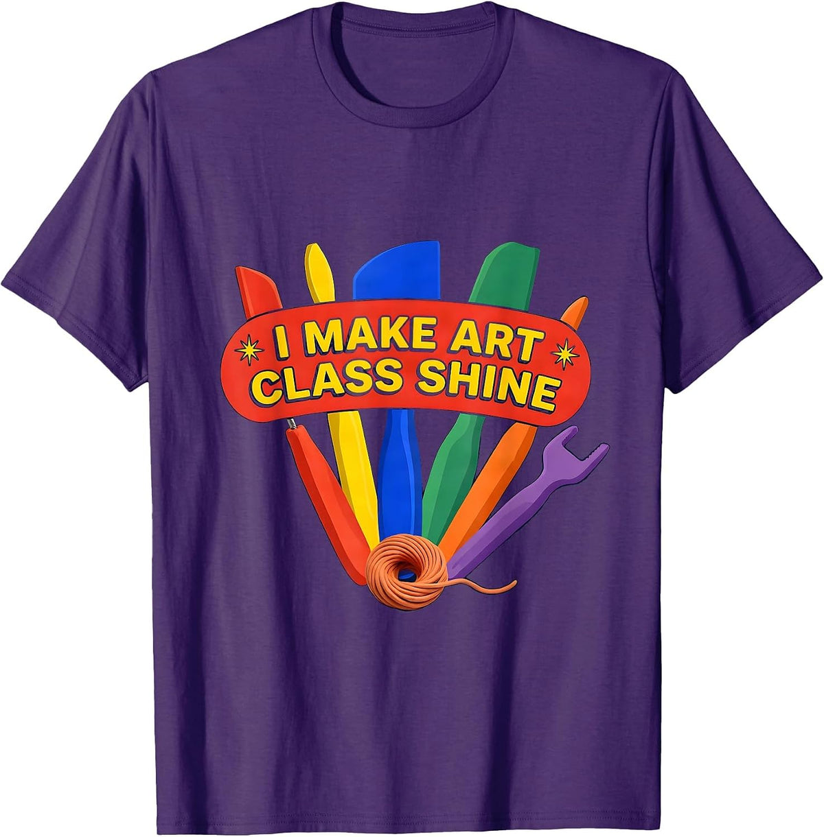 Men's I Make Art Class Shine Funny Art Teacher Back To School T-Shirt - Purple