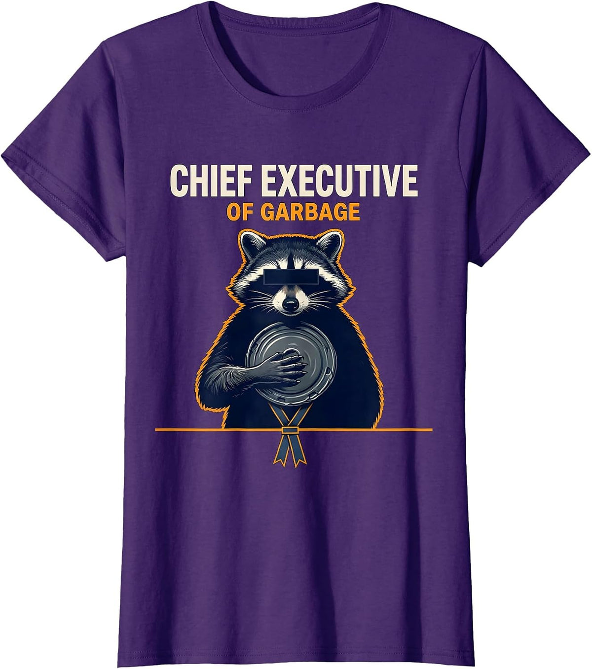 Women's Chief Executive Of Garbage Funny Raccoon Trash Panda Humor T-Shirt - Purple