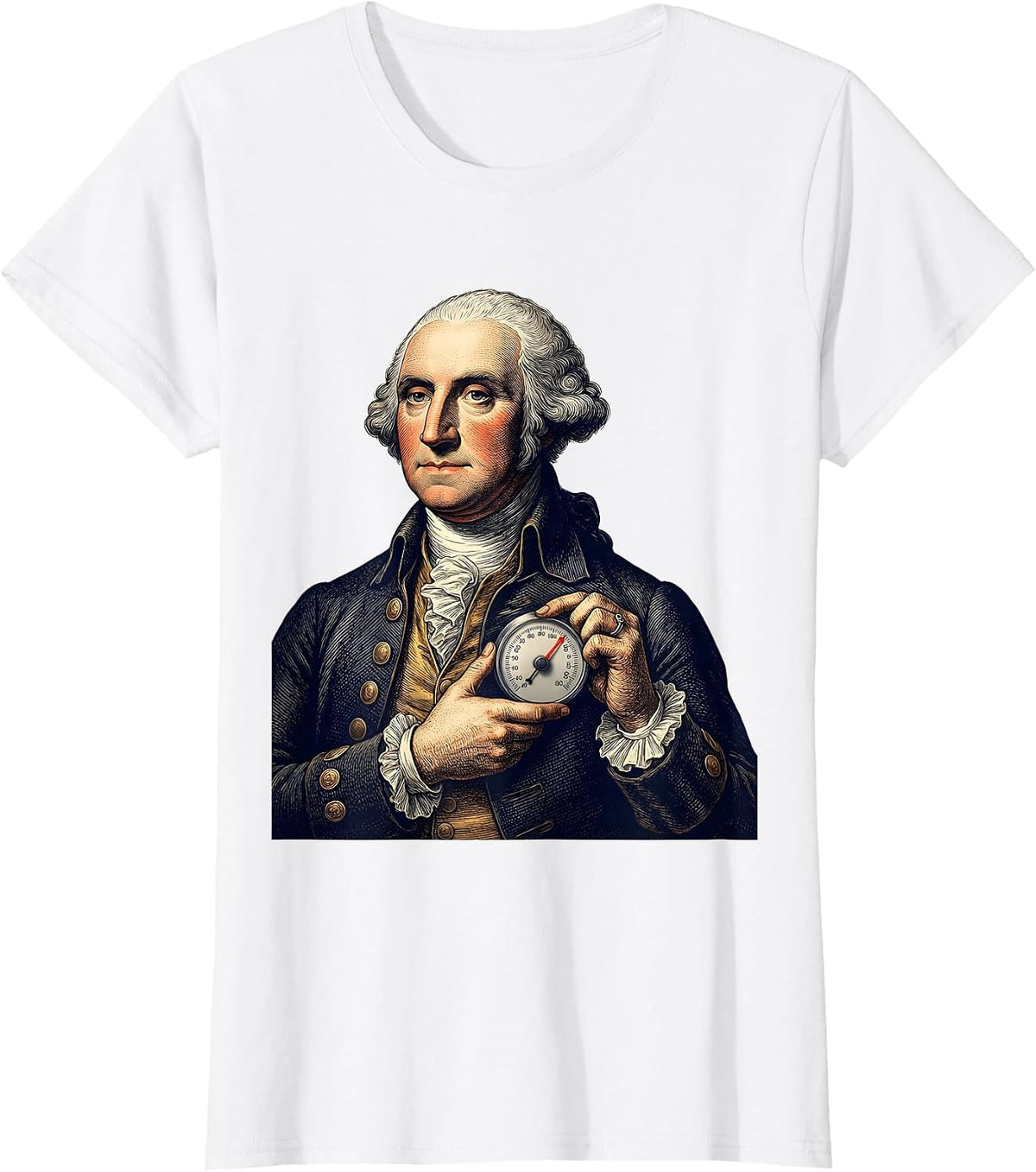 George Washington Thermostat Political Humor Patriotic T-Shirt - White