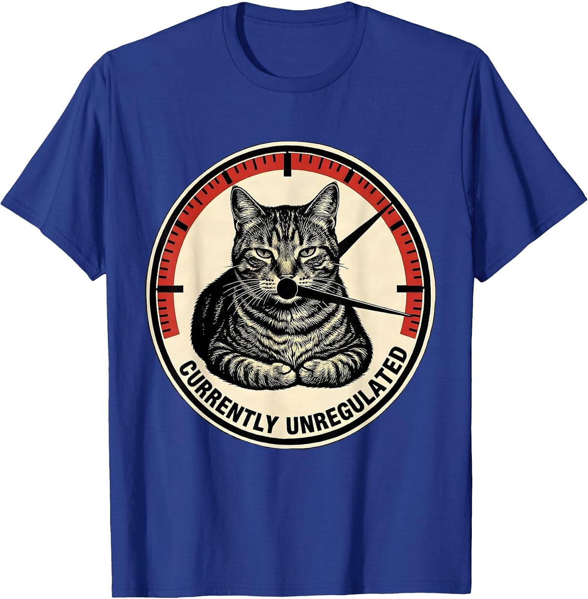 Currently Unregulated Funny Cat Meme Absurdist Internet T-Shirt - Royal Blue