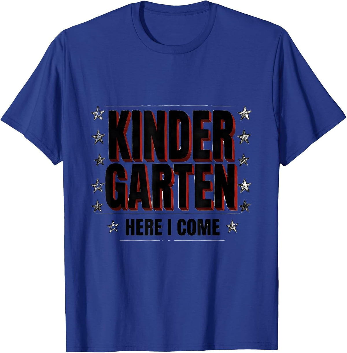 Kindergarten Here I Come Cute Camp Kindergarten Teacher Back T-Shirt - Royal Blue