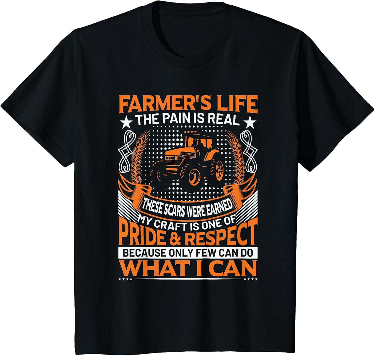 Funny Farmer’s Life Tractors Planting Crops Men Women T-Shirt - Black