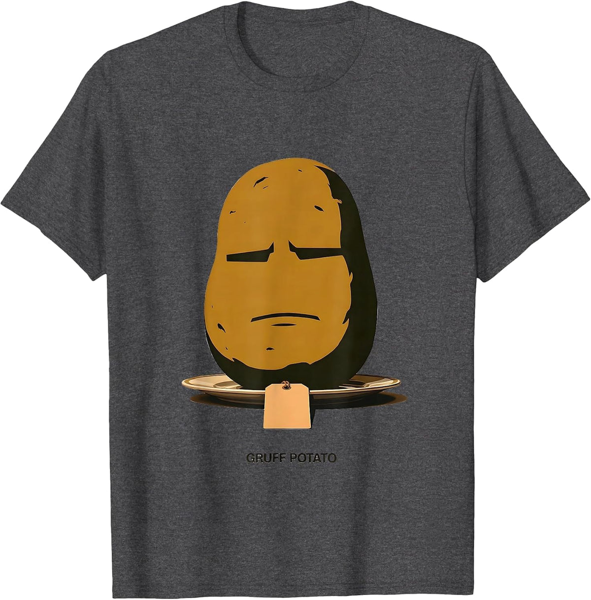 Men's Gruff Potato Editorial Conceptual Funny Couples Thanksgiving T-Shirt - Dark Heather Grey