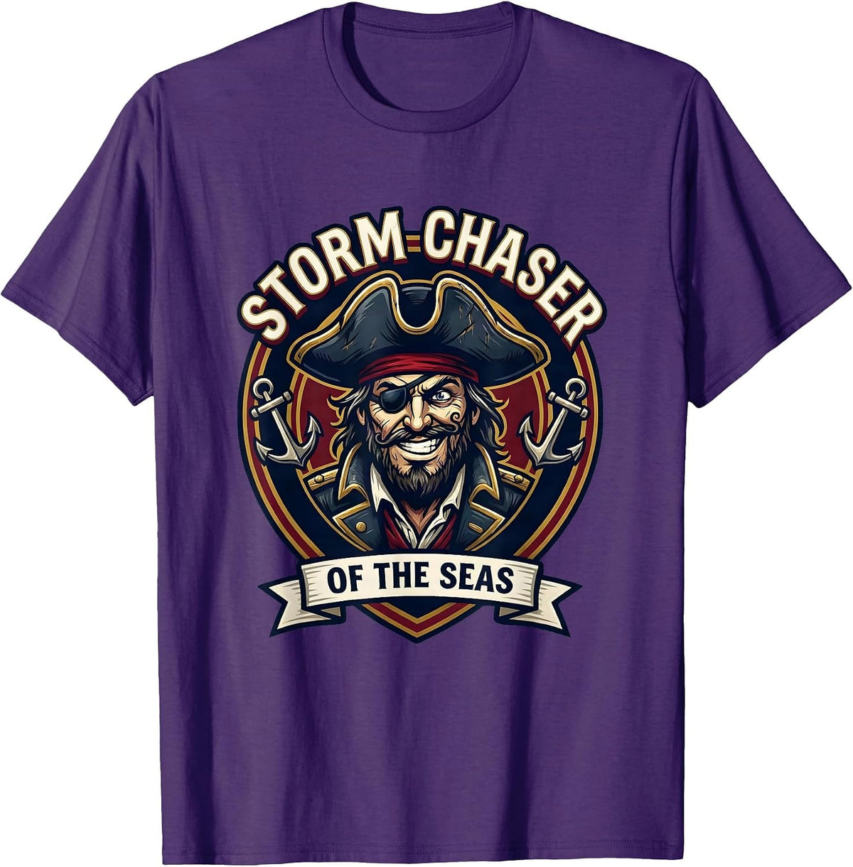 Men's Storm Chaser of the Seas Pirate Graphic T-Shirt - Purple