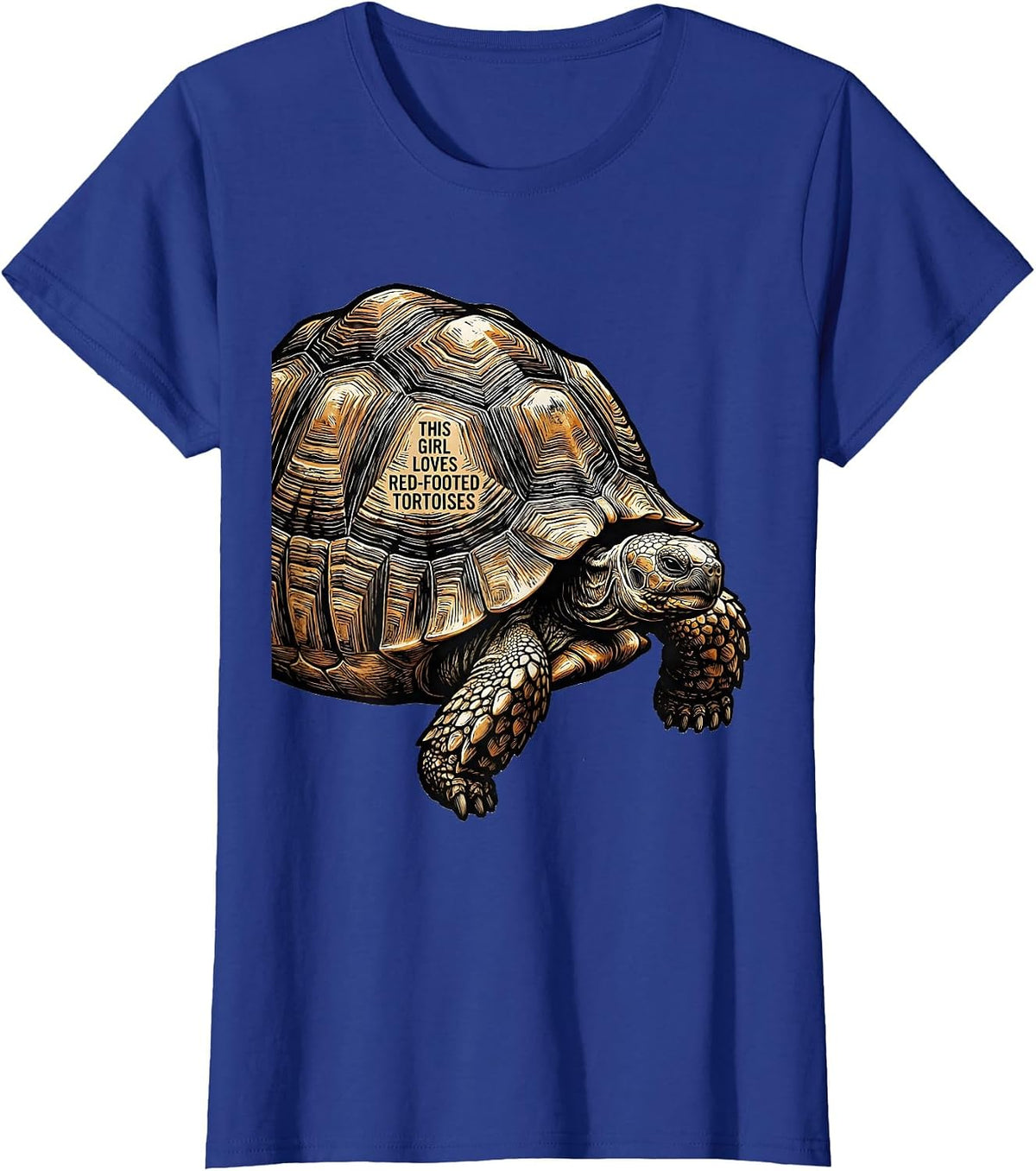 Women's This Girl Loves Red-Footed Tortoises Cute Reptile Lover Gift T-Shirt - Royal Blue