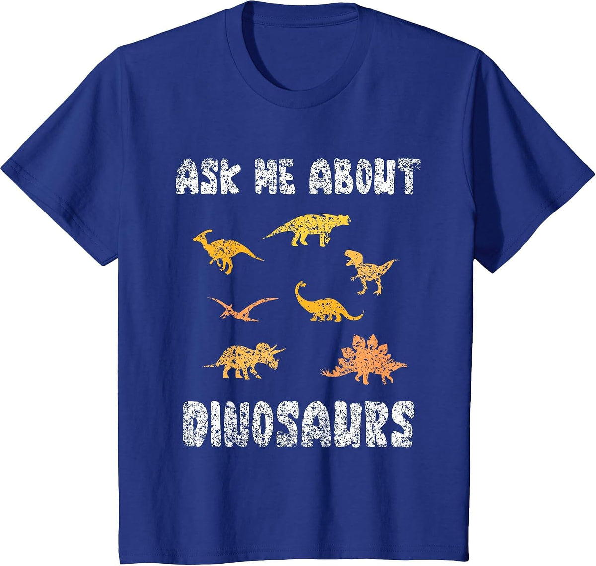 Ask Me About Dinosaurs Cute Lover Kids Dinosaur T-Shirt - Royal Blue