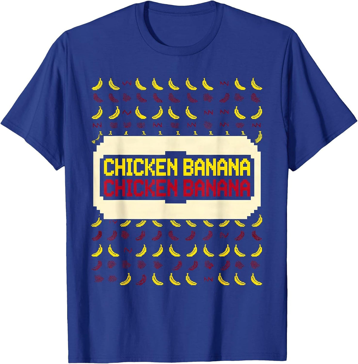 Chicken Banana Chicken Banana Funny Pixel Art Kids Meme T-Shirt - Royal Blue