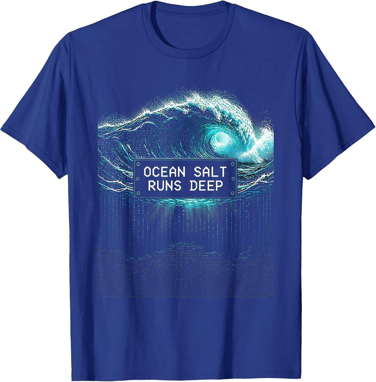 Men's Ocean Salt Runs Deep Salty Sea Design T-Shirt - Royal Blue