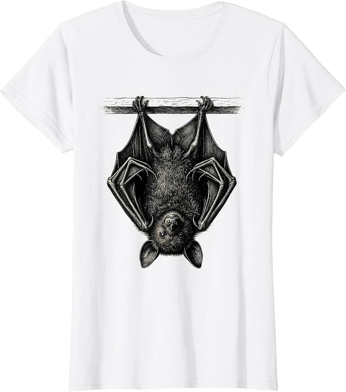 Bat Heart Silhouette Bat Lover Gothic Vintage T-Shirt - White