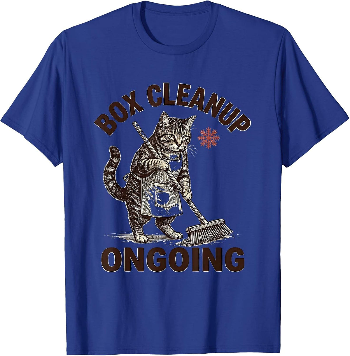 Box Cleanup Ongoing Funny Cat Lover Christmas Grumpy Humor T-Shirt - Royal Blue