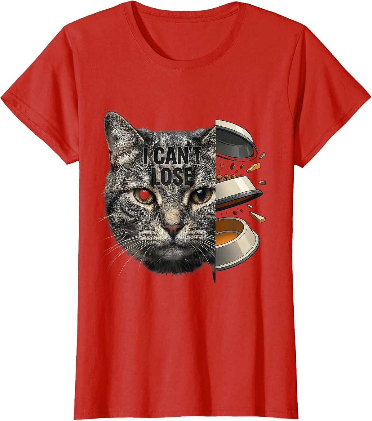 Women's I Can't Lose Funny Gay Cat Meme Bootleg Humor T-Shirt - Red