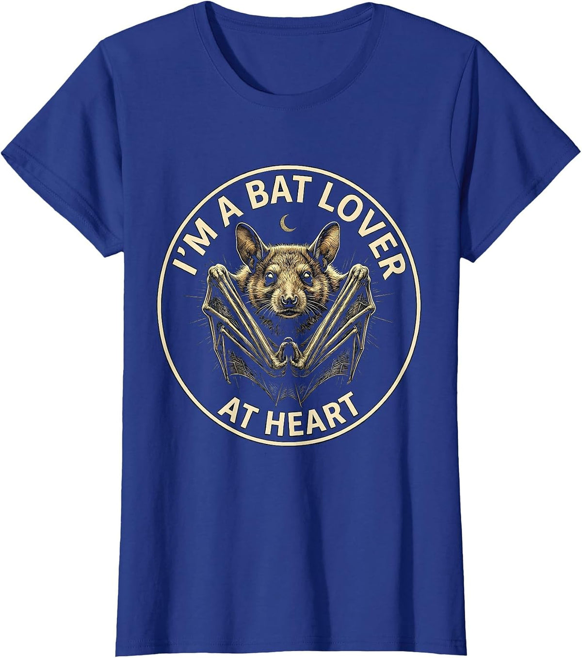 Women's I'm A Bat Lover At Heart Vintage Bat Lover Halloween Nature T-Shirt - Royal Blue