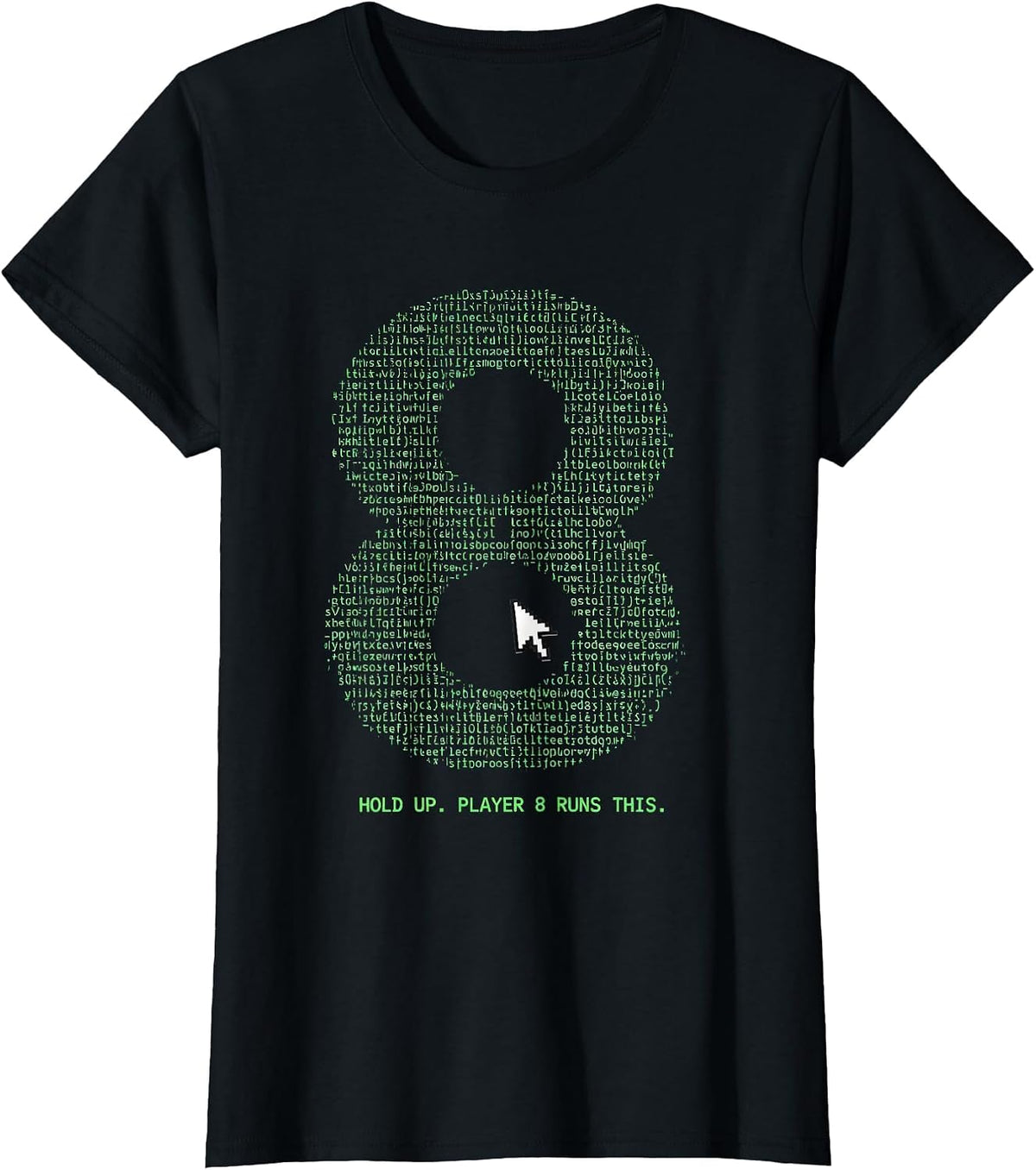 Women's Hold Up. Player 8 Runs This Pixel Gamer Birthday Boy Humor T-Shirt - Black