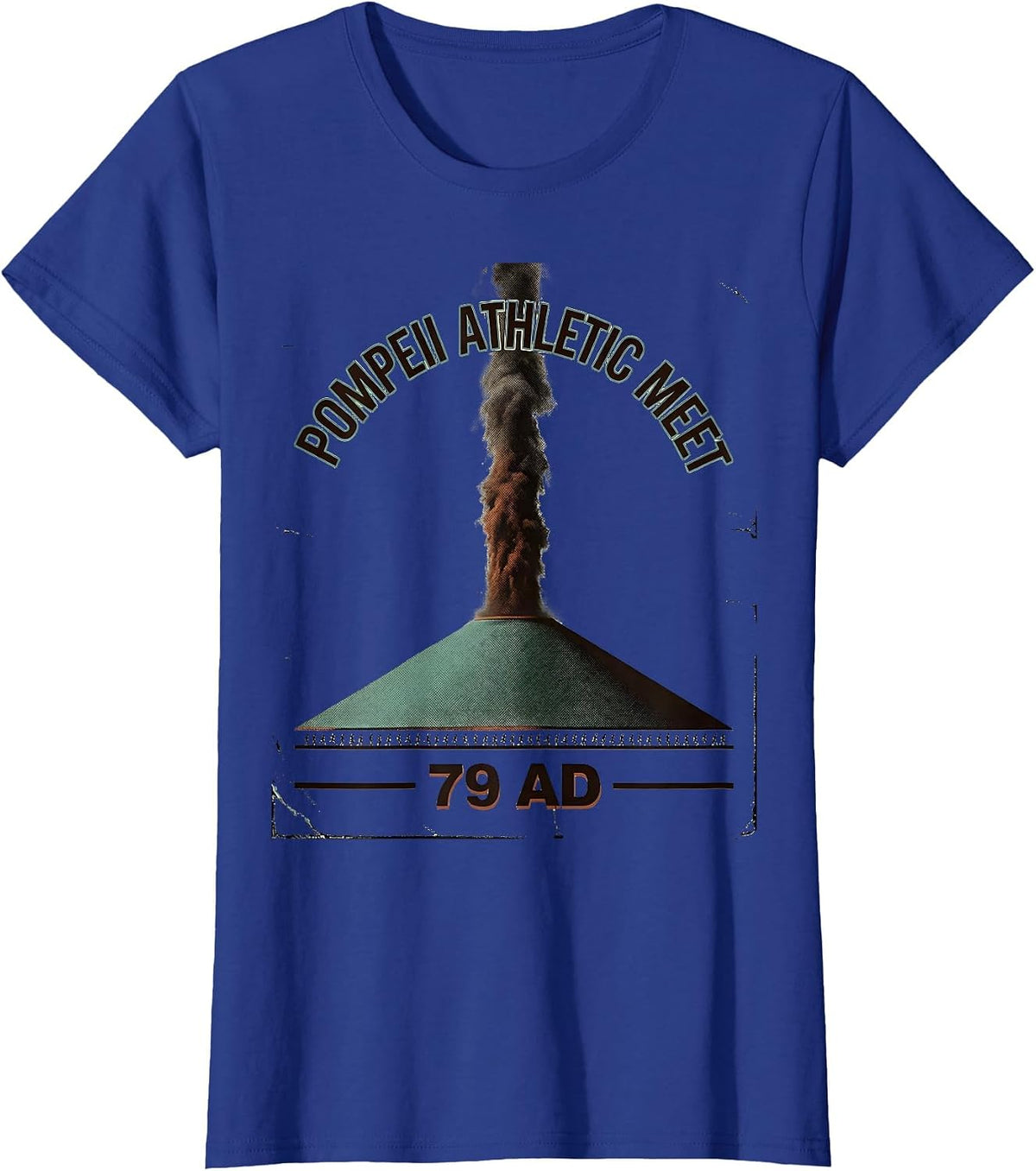 Women's Pompeii Athletic Meet 79 AD Vintage History Volcano Humor T-Shirt - Royal Blue
