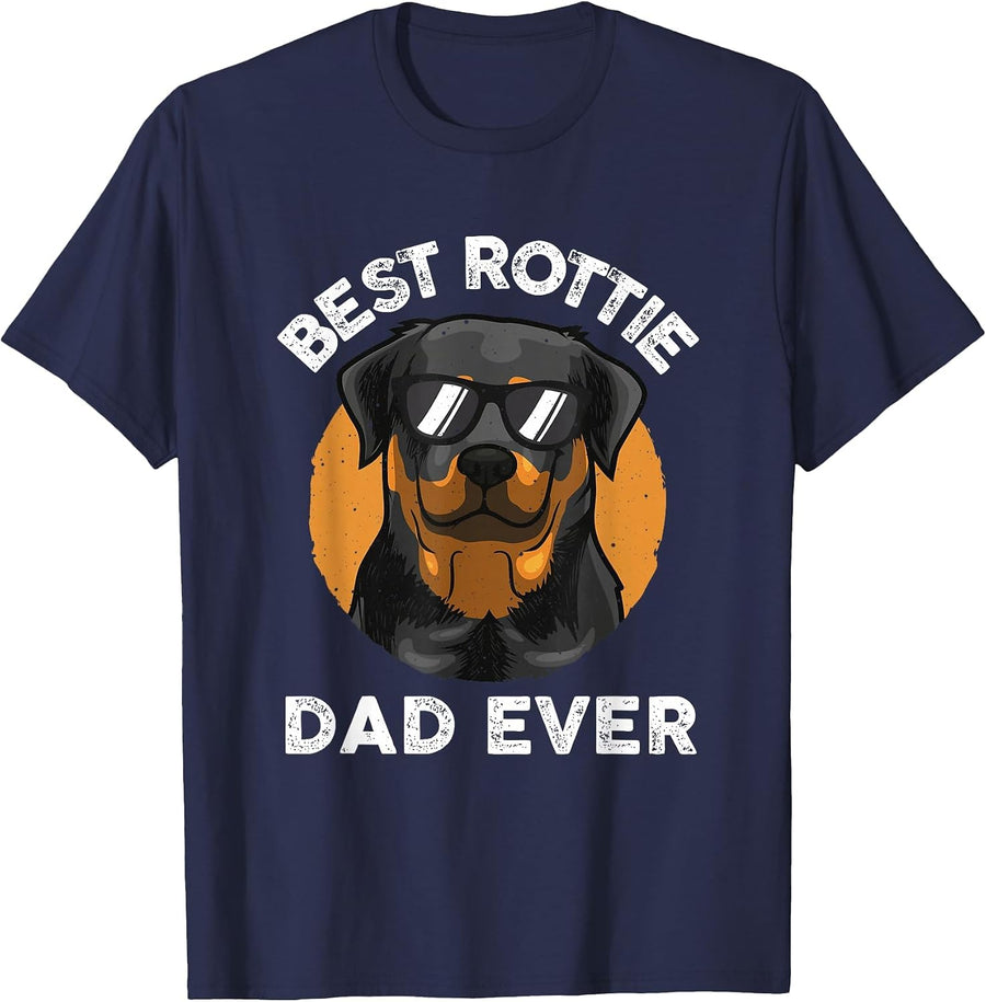Funny Rottweiler Dad Design for Men Grandpa Rottie Dad Quote T-Shirt - Navy Blue