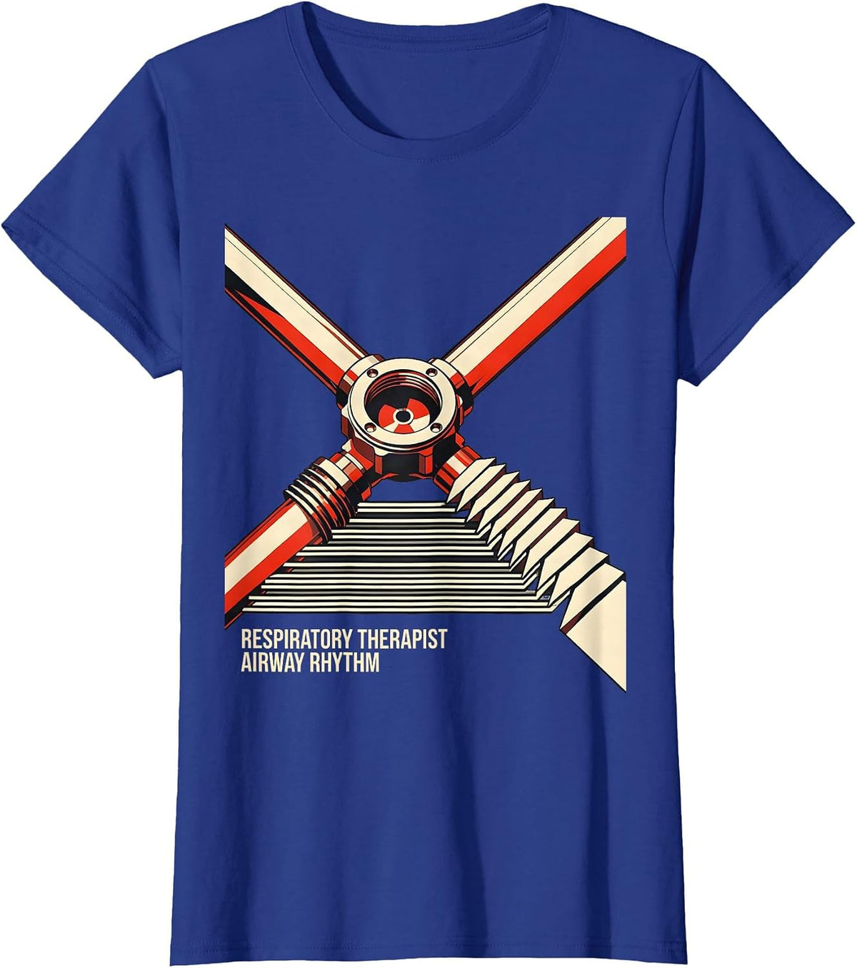 Women's Respiratory Therapist Airway Rhythm Constructivist Poster T-Shirt - Royal Blue