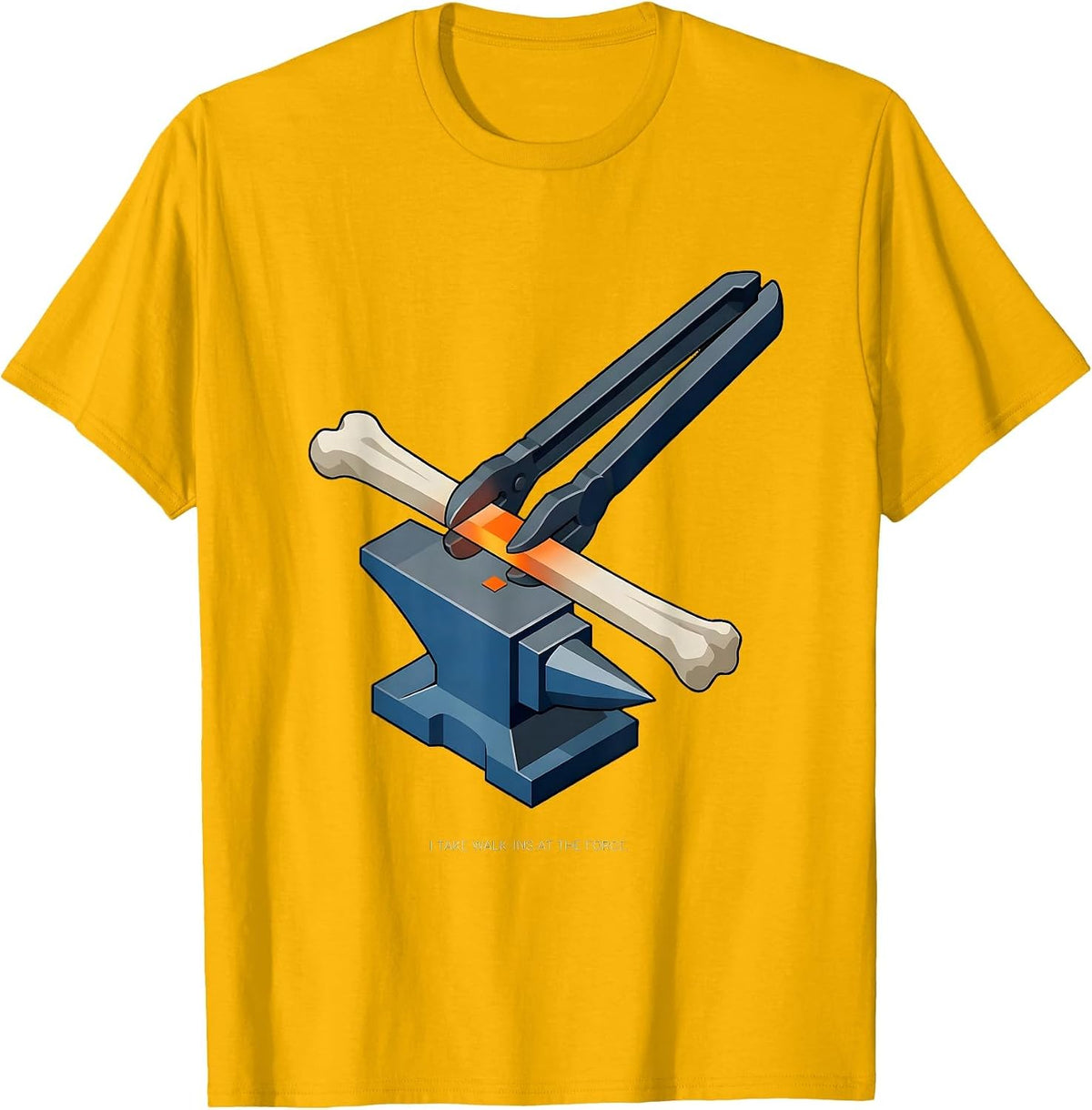 I Take Walk-Ins At The Forge Funny Blacksmith Metalworker T-Shirt - Golden Yellow