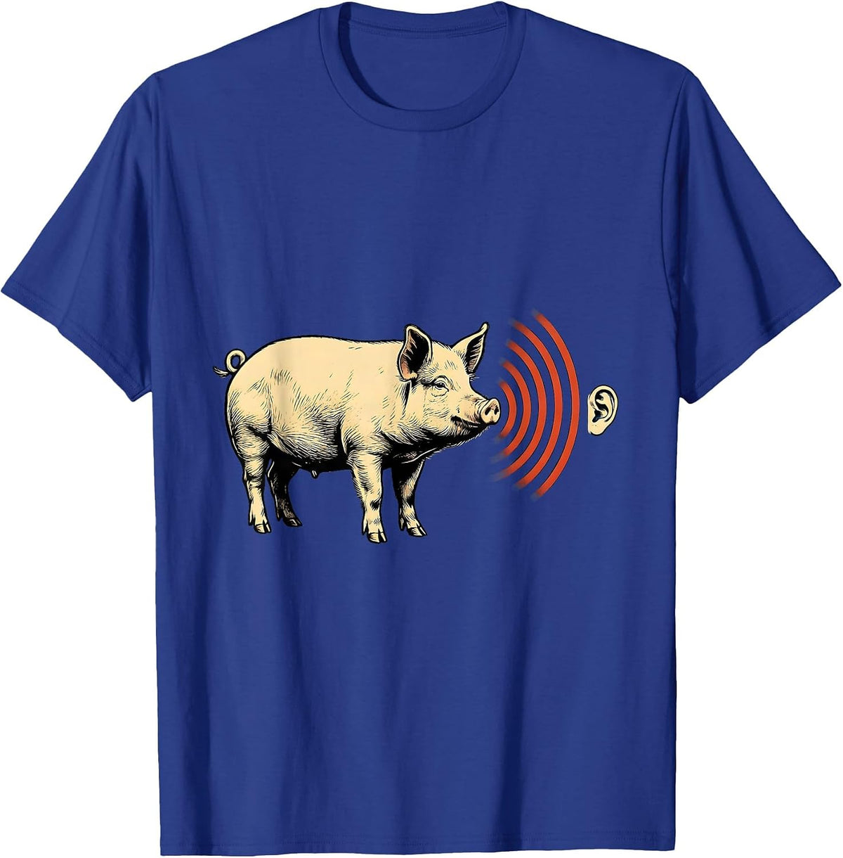 Pig Profile Pet Lover Funny Animal Humor T-Shirt - Royal Blue