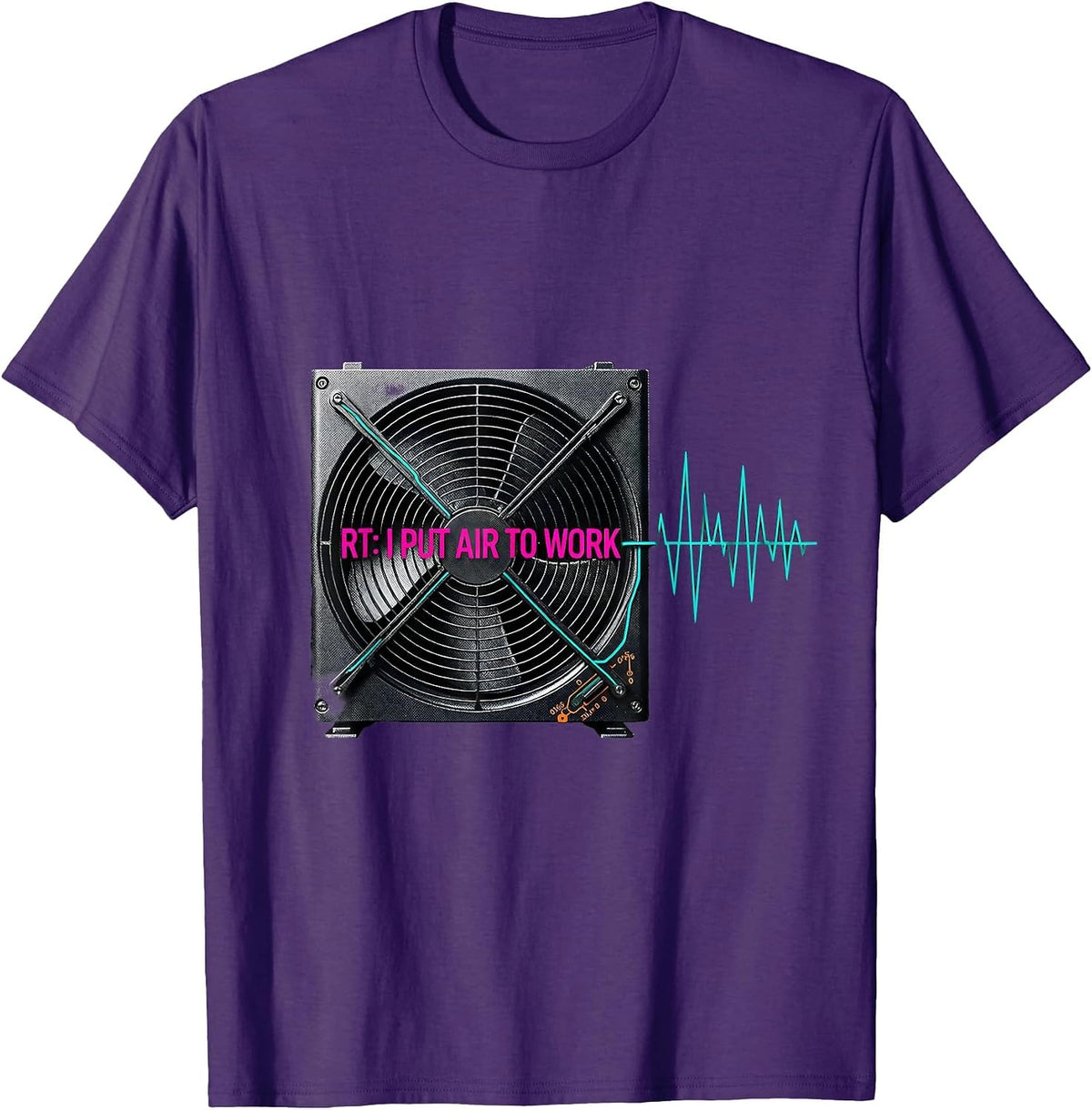 Men's RT: I Put Air To Work Funny Respiratory Therapist Care Week T-Shirt - Purple