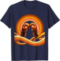Boxer Gloves Raised in Victory Illustration T-Shirt - Navy Blue