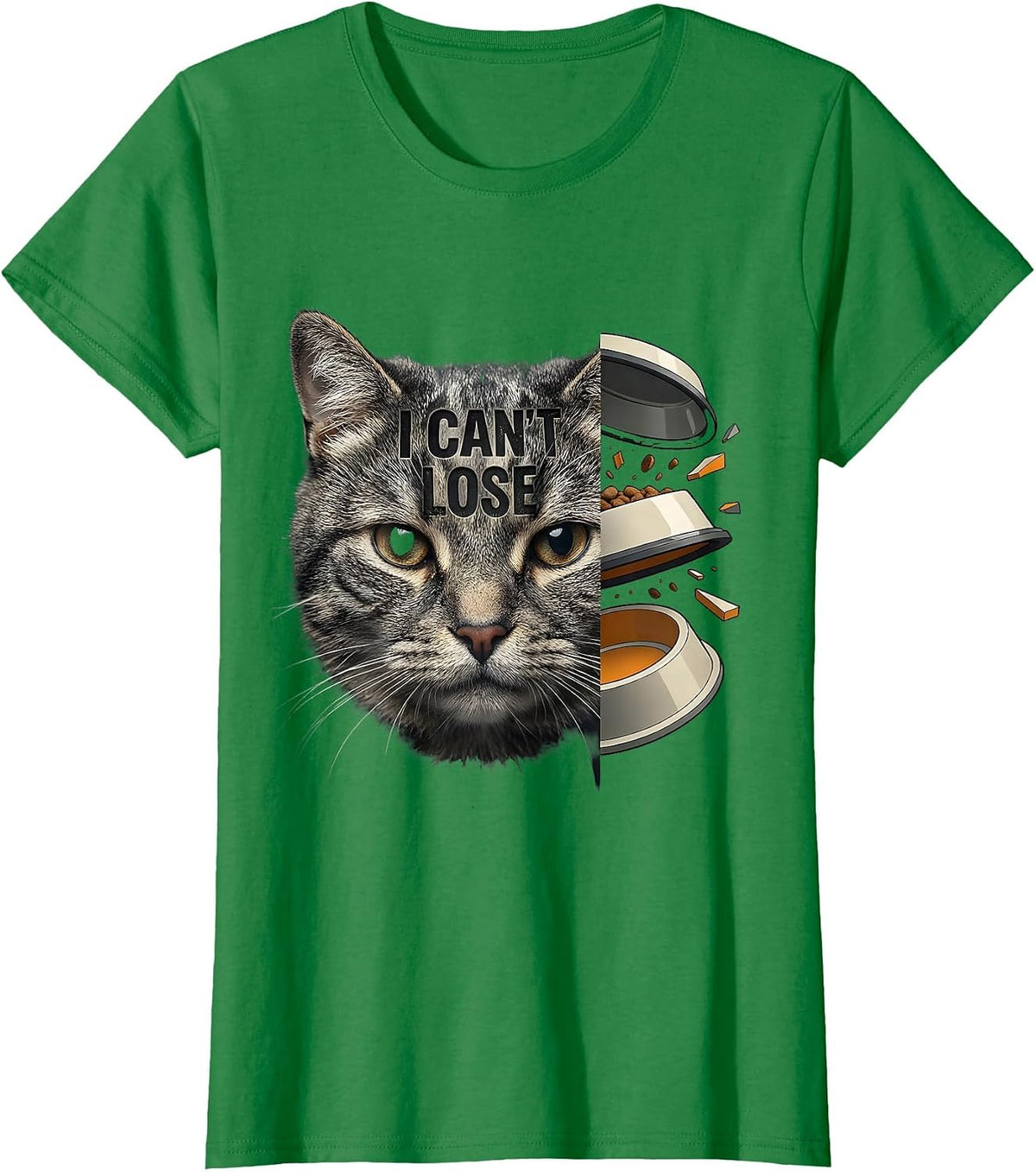 Women's I Can't Lose Funny Gay Cat Meme Bootleg Humor T-Shirt - Kelly Green