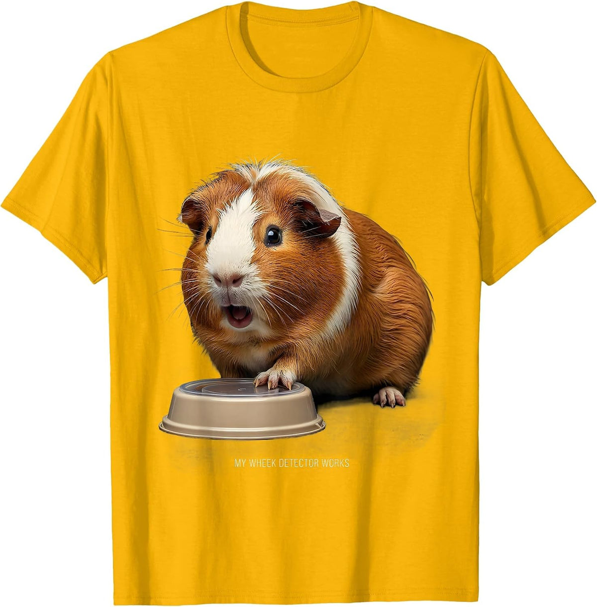 Men's My Wheek Detector Works Funny Guinea Pig Cavy Lover Gift T-Shirt - Golden Yellow