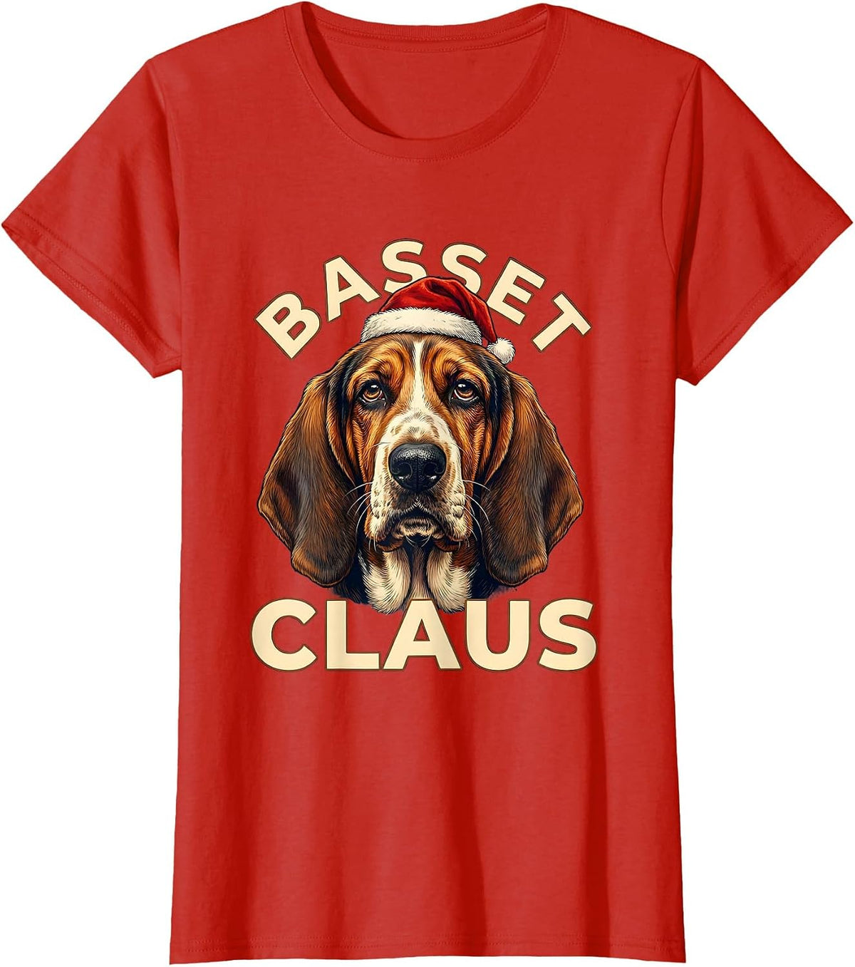 Basset Claus Funny Basset Hound Christmas Dog Lover Gift T-Shirt - Red
