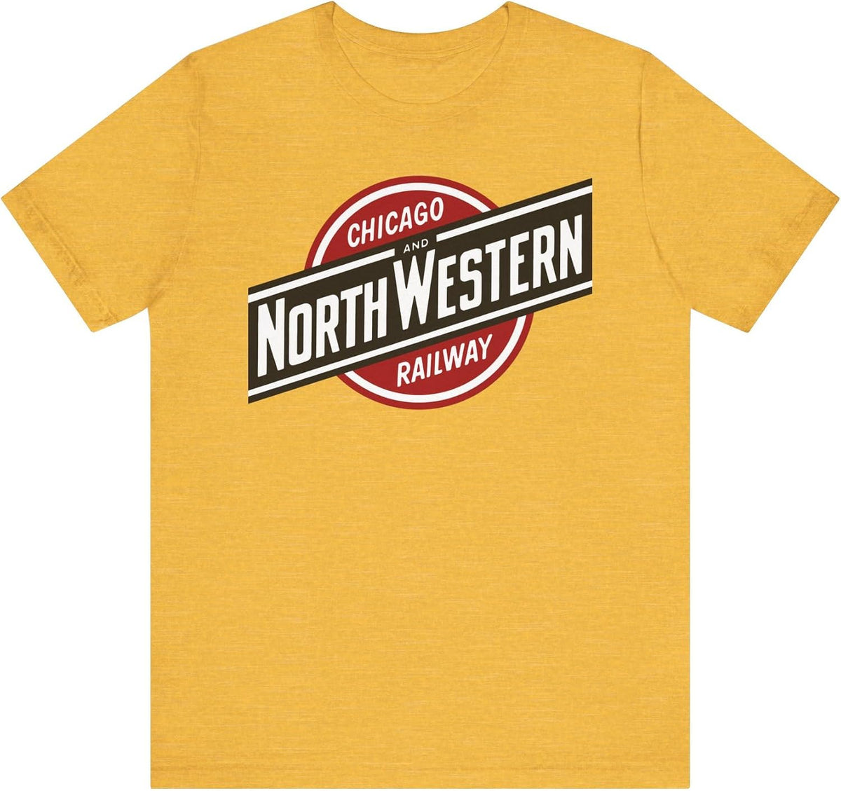 Chicago and North Western Railway Logo Tee - Heather Yellow Gold