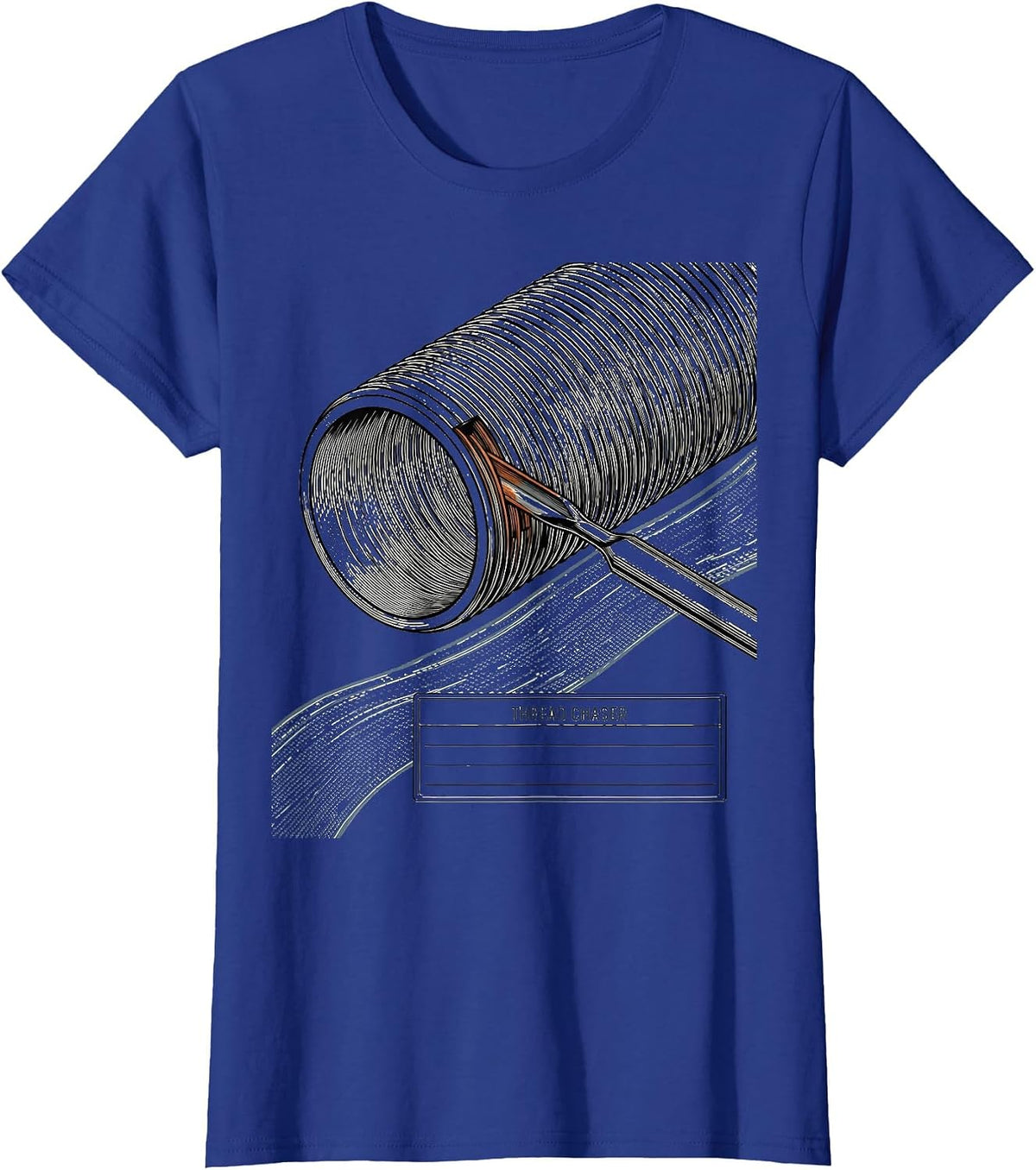 Women's Thread Chaser Funny Plumber Pipefitter Occupational Humor T-Shirt - Royal Blue