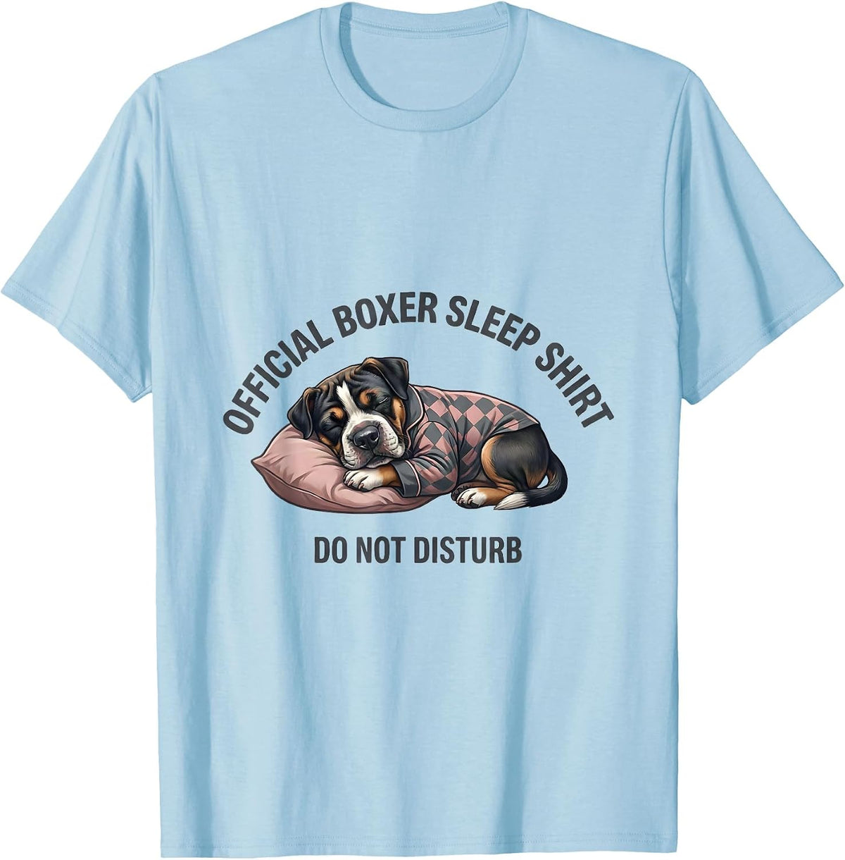 Men's Official Boxer Sleep Shirt Do Not Disturb Funny T-Shirt - Baby Blue