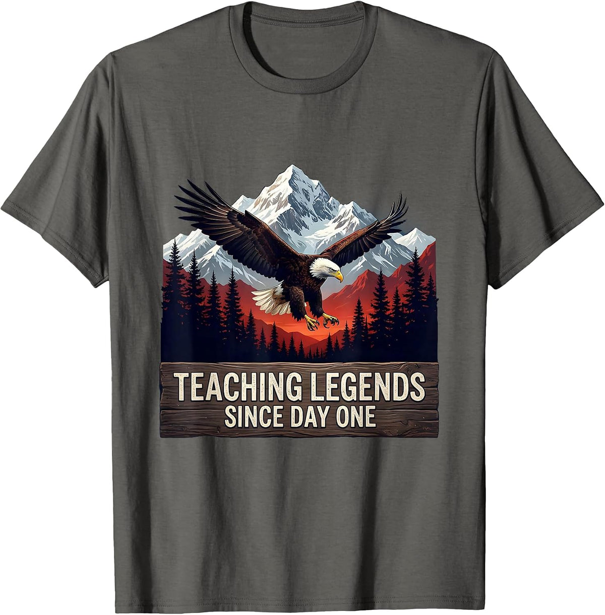Teaching Legends Since Day One Third Grade Tee T-Shirt - Asphalt Grey