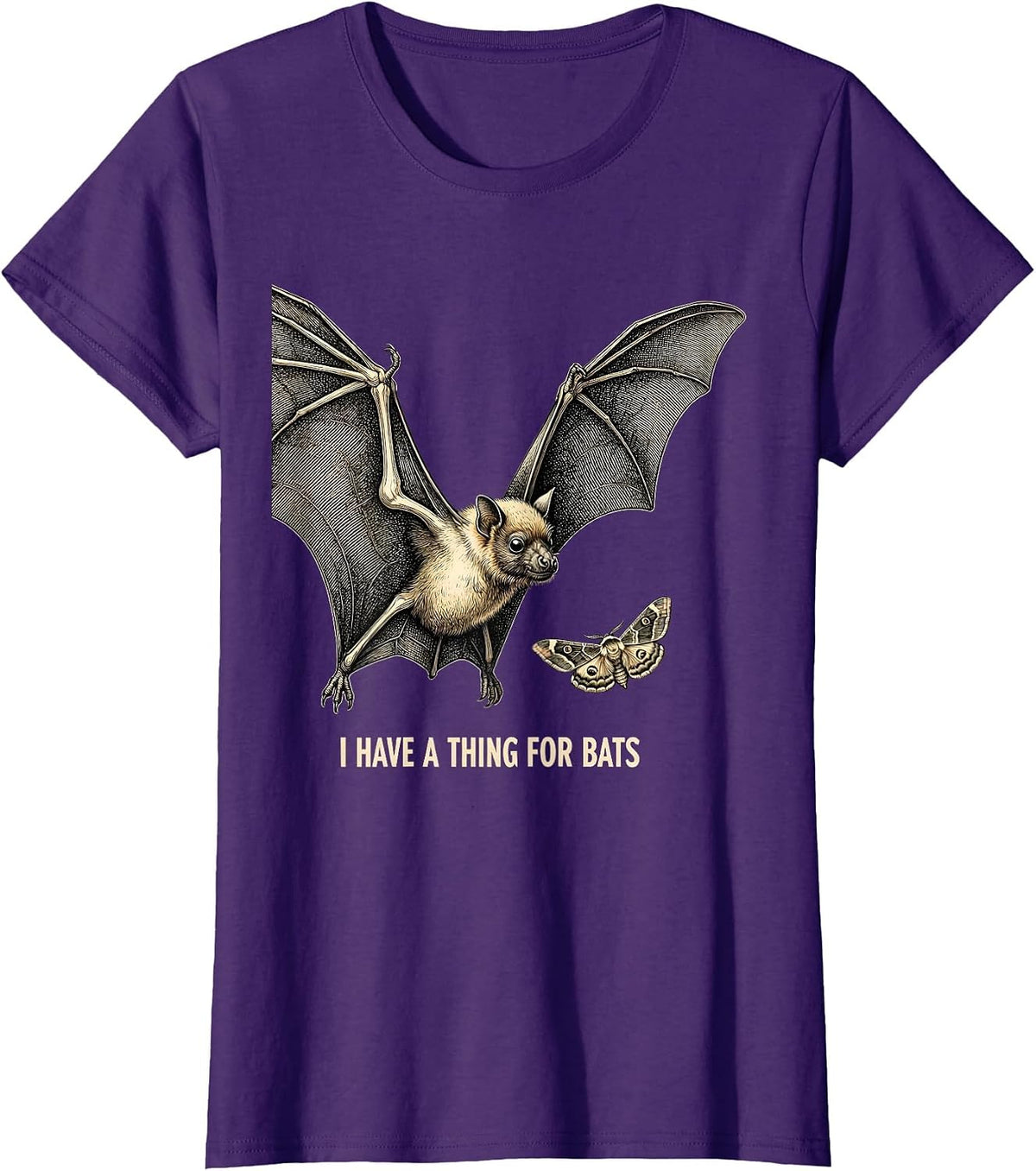 Women's I Have A Thing For Bats Funny Bat Lover Wildlife T-Shirt - Purple