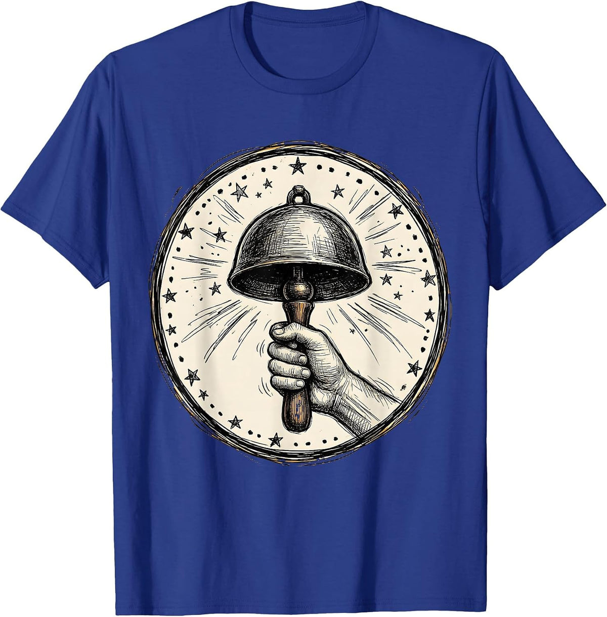3rd Grade Teacher Vintage School Bell Illustration T-Shirt - Royal Blue