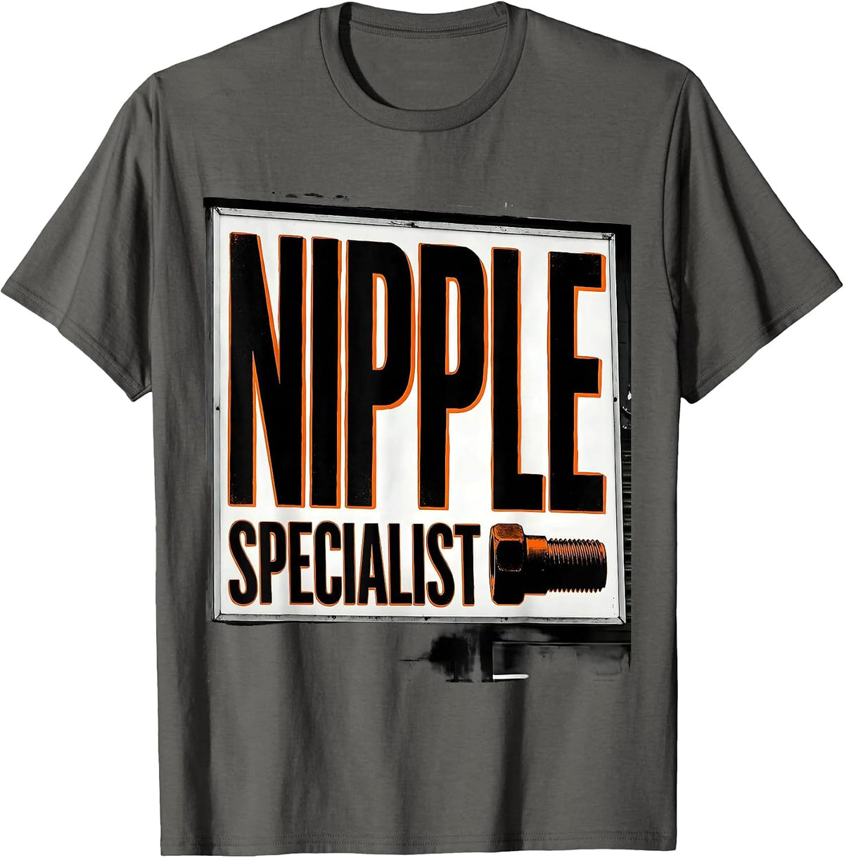 Men's Nipple Specialist Funny Plumber Pipefitter Gag Gift T-Shirt - Asphalt Grey
