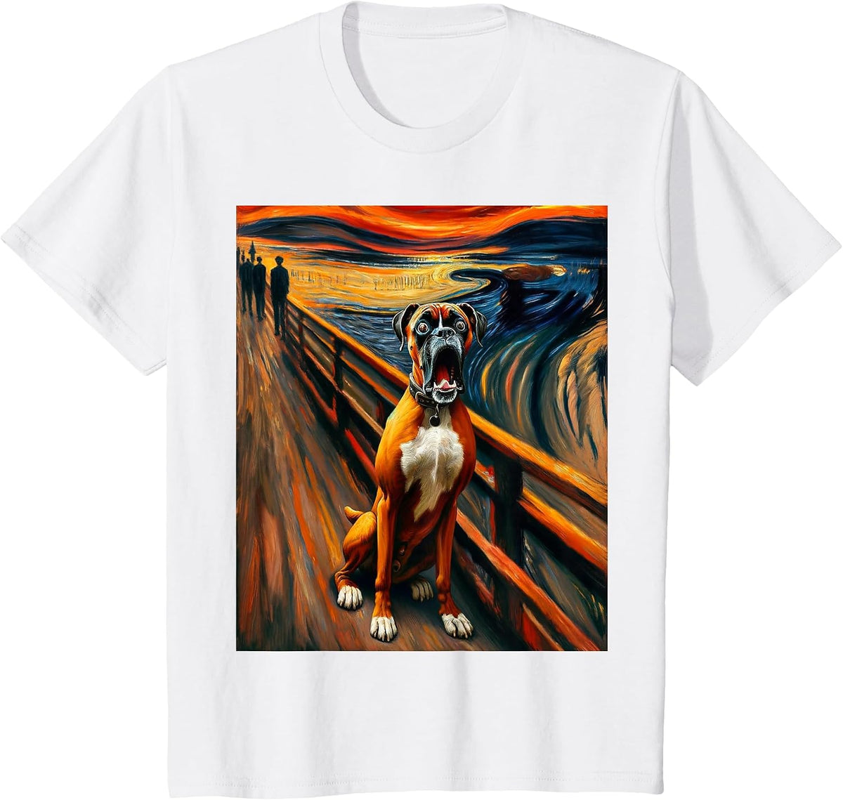 Expressionist Artsy Boxer Dog | Artistic Boxer T-Shirt - White