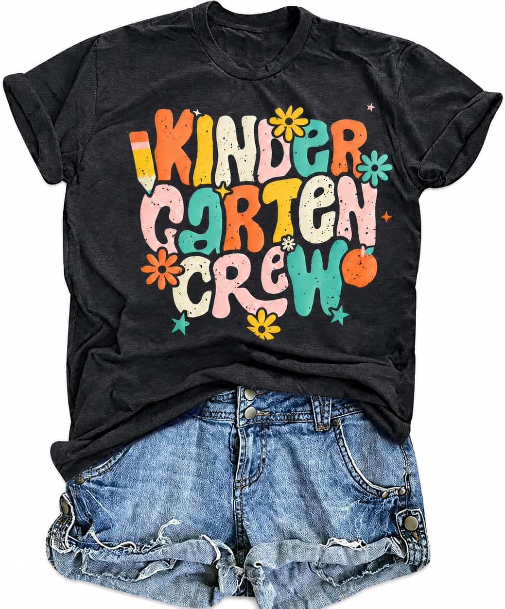 Kindergarten Teacher Shirts for Women Kindergarten Crew T Shirt First Day of School First Third Grade Teacher Tee Top - Gray